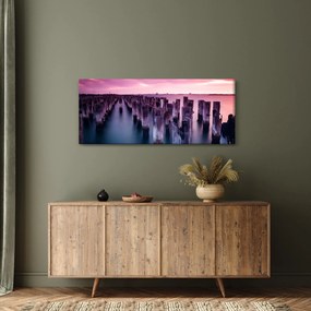Tablou cu pari din lemn (120x50 cm)