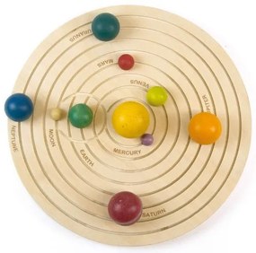 SISTEM SOLAR DIN LEMN, 30 X 30 X 1.5 CM, MULTICOLOR - ANDREU TOYS (ANT16110)