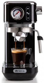 Espressor manual Ariete ESPRESSO SLIM MODERNA 1381/32, 1300W, 15 bar, 1.1 L, Cafea macinata si doze ESE, Negru
