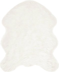 vidaXL Covor din Lână Faux Tafalla Alb 50 x 80 cm Poliester