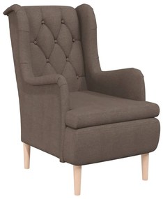 329392 vidaXL Fotoliu cu picioare din lemn de hevea gri taupe material textil