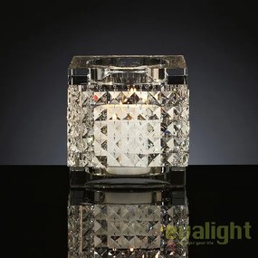 Suport pentru lumanare design LUX, realizat manual din sticla, NEFERTARI SQUARE 20x20cm