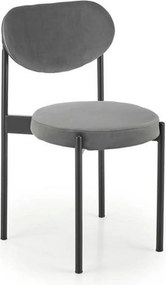 Scaun tapitat K509, gri, stofa catifelata, 42x48x80 cm
