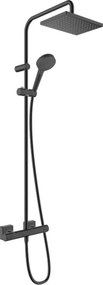 Coloana de dus cu baterie Hansgrohe Vernis Shape 230 Ecosmart termostatata negru mat