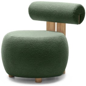 Fotoliu design verde închis HANNA, stejar