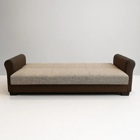 Canapea extensibila 3 loc cu spatiu de depozitare – stofa maro si maro deschis – Country