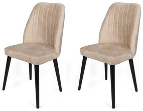 Set de scaune de sufragerie Alfa Beige and Black,2 buc.