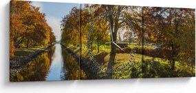 Tablou cu canal de apă (cu ceas) (90x30 cm)