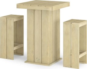 vidaXL Set mobilier de bar de grădină, 3 piese, lemn de pin tratat