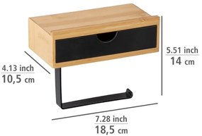 WENKO 24754100 - Suport pentru hârtie igienică BAMBUSA 18,5x14 cm maro/negru