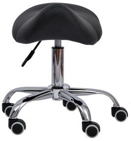 HOMCOM Scaun Ergonomic pentru Coafură, Reglabil, Tip Șa, Confort Superior, Negru | Aosom Romania