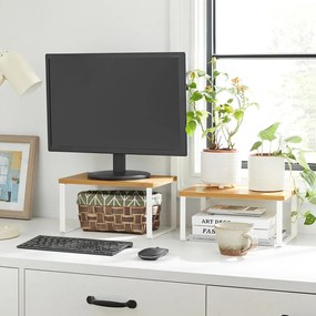 Set de organizatoare din bambus CEZAR, 2 piese, maro/albă SongmicsHome