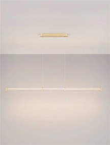 Lustra LED 3000K suspendata design liniar PHEME auriu periat