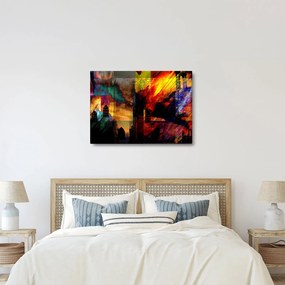 Tablou - Oraș colorat, abstracție (70x50 cm)