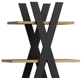 Bibliotecă Tipi, stejar wotan / negru