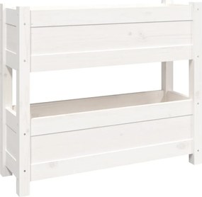 vidaXL Jardinieră, alb, 77x25x66 cm, lemn masiv de pin