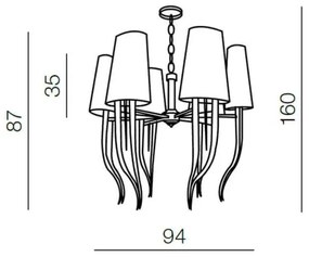 Azzardo AZ1389 - Lustră pe lanț DIABLO 12xE14/11W/230V alb