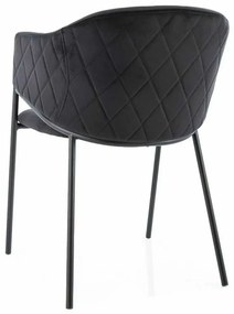 Scaun de bucătărie Serilda Velvet, negru