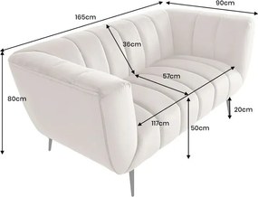 Canapea 2 locuri design elegant Noblesse, gri