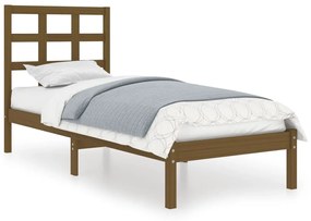 3105458 vidaXL Cadru de pat, maro miere, 90x200 cm, lemn masiv