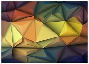 Tablou pe sticlă - Abstracție 3D poligonală (70x50 cm)