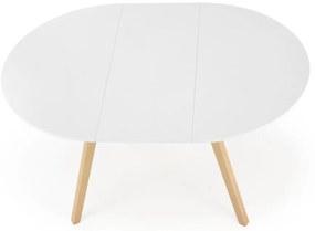 Masă de dining SOLINA, alb/stejar