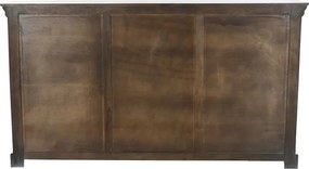 Bufet vintage din lemn de mango, alb, cu 4 uși vitrate și decor sculptat, 100 x 180 x 40 cm, „Belline”