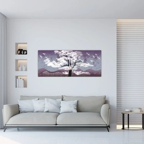 Tablou - Copac în nori (120x50 cm)