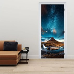 Fototapet pentru ușă - Calea lactee albastră (95x205cm)