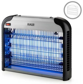 Lampa UVA pentru insecte Muhler MIK-60 1003953, 30W, 60 m², Sigura pentru oameni si animale, Tava detasabila, Negru/gri
