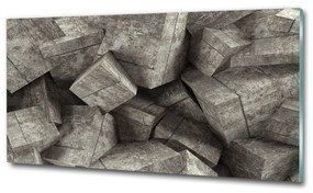 Tablou sticlă cuburi de beton
