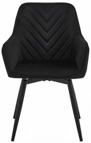 Scaun de masa rotativ NANA360 VELVET, negru