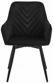 Scaun de masa rotativ NANA360 VELVET, negru