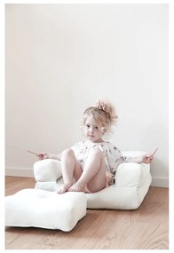 Fotoliu extensibil pentru copii cu taburet Karup Design Mini Cube Creamy