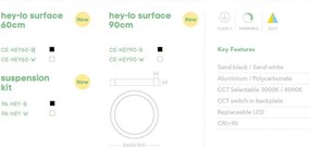 Plafoniera LED dimabila CCT 3000/4000K Hey-lo 60 alba