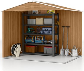 Outsunny Casută de Grădină, Magazie de Exterior pentru Unelte cu 2 Uși Culisante și 4 Prize de Aerisire, 236x174x190 cm, Gri | Aosom Romania