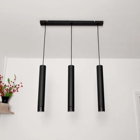 Lustră LED pe cablu TUBA 3xGU10/4,8W/230V neagră