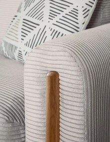 Canapea bej extensibilă/cu spațiu de depozitare cu tapițerie din catifea reiată 244 cm Arcadova – ELTAP