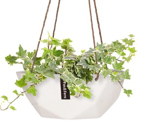 Laren, ghiveci suspendat, Ø 28 cm, Polystone, cu frânghii naturale, set de 2 bucăți