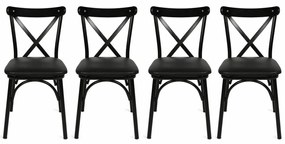 Set de scaune de sufragerie Ekol Black, 4 buc.