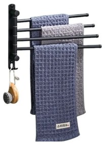 Suport prosoape Livit, metal, negru, 26 x 35 cm