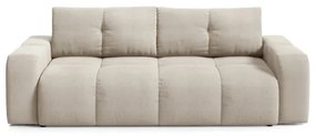 Canapea extensibilă tapițată ALMADA, 3 locuri, cu spațiu de depozitare, bej