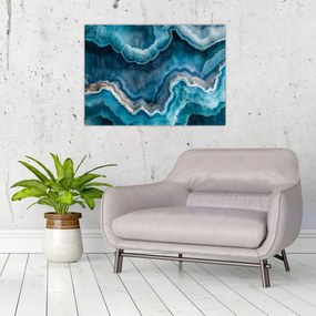 Tablou pe sticlă - Detaliu de acvamarin (70x50 cm)