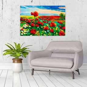 Tablou - Câmp cu maci (90x60 cm)
