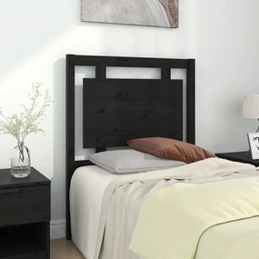 Tablie de pat, negru, 80,5x4x100 cm, lemn masiv de pin Negru, 80.5 x 4 x 100 cm, 1