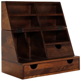 Organizator de birou, din lemn de mango, pliabil, Oswald