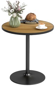HOMCOM Masa de dining rotundă, Imitație de stejar, design compact, pentru 2-4 persoane, Stejar | Aosom Romania