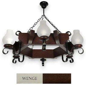 Candelabru rustic fabricat manual din lemn dim.65x65cm, 6 brate Queen WOOD-QU-SP6