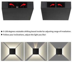Brilagi - Aplica LED de perete pentru exterior QUADRAY LED/4W/230V neagră IP65
