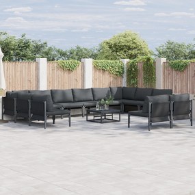 vidaXL Set de canapele pentru grădină 12 pcs Antracit Oţel